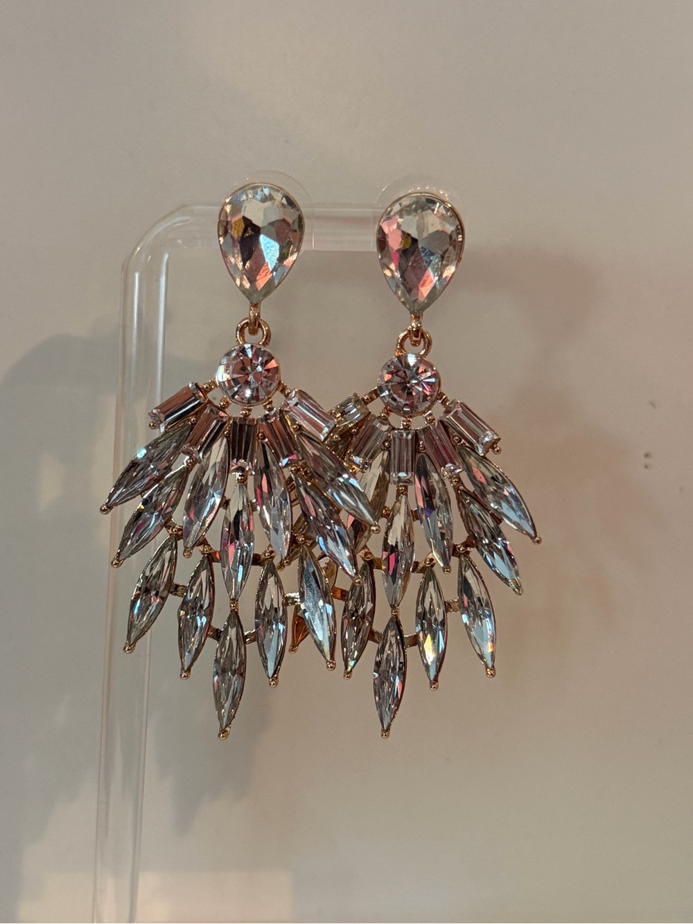 ALDO Crystal and Gold Chandelier Earrings